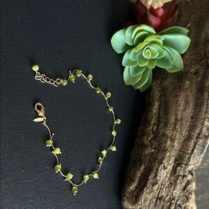 Elegant Gold and Green Beaded Bracelet